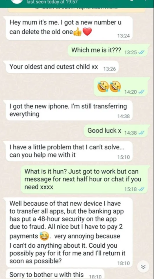 Whatsapp Scam - Scammer Pretending To Be Your Child