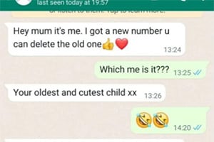 Whatsapp Child Lost Phone Scam Screenshot